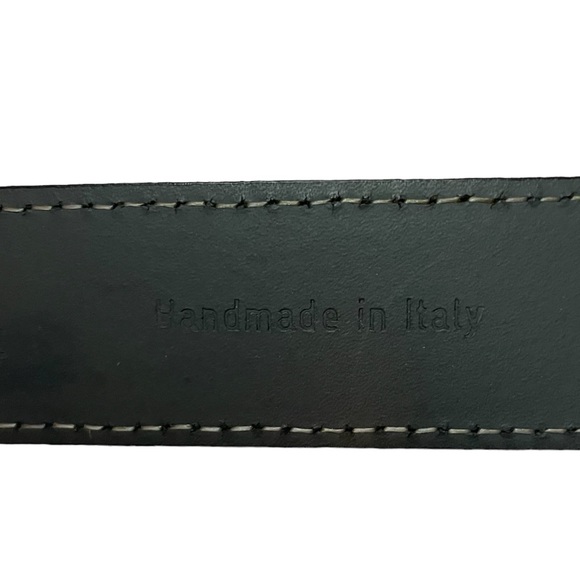 BOSS Hugo Boss Black Pebbled Leather Belt Size 38 w/ Gunmetal buckle - Picture 6 of 10